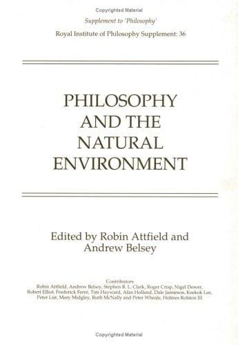 Philosophy and the natural environment