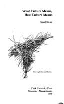 What culture means, how culture means