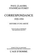 Correspondance, 1920-1954