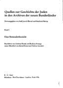 Geheimes Staatsarchiv Preußischer Kulturbesitz, Teil I (Quellen Zur Geschichte der Juden In Den Archiven der Neuen B) (German Edition)