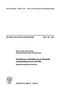 Entwicklung von Bevölkerung und Wirtschaft in Deutschland bis zum Jahr 2010