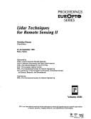 Lidar techniques for remote sensing II