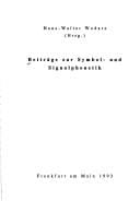 Beiträge zur Symbol- und Signalphonetik