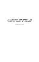 Les Etudes doctorales
