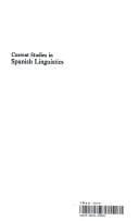 Current studies in Spanish linguistics