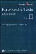 Etruskische Texte: Editio minor (Reihe A, Altertumswissenschaftliche Reihe) (German Edition)