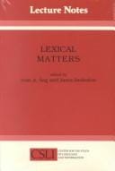 Lexical matters