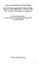 Kultur, Macht, Politik