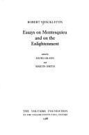 Essays on Montesquieu and on the Enlightenment