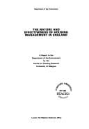 The Nature and effectiveness of housing management in England