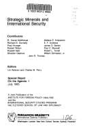 Strategic minerals and international security.  by Uri Raanan and Charles M. Perry