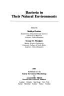 Bacteria in Their Natural Environments (Society for General Microbiology Special Publications Series, Vol. 16)