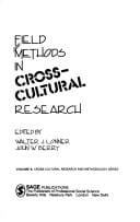 Field methods in cross-cultural research