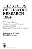 The Status of theatre research, 1984