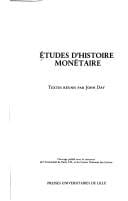 Etudes d'histoire monétaire