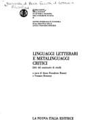 Linguaggi letterari e metalinguaggi critici