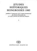 Etudes historiques hongroises 1985
