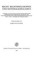Recht, Rechtsphilosophie und Nationalsozialismus