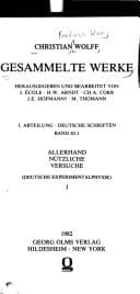 Allerhand nützliche Versuche, dadurch zu genauer Erkäntnis der Natur und Kunst der Weg gebähnet wird