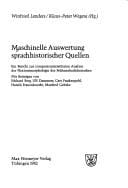 Maschinelle Auswertung sprachhistorischer Quellen