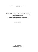 Student loans as a means of financing higher education