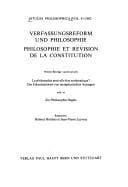 Verfassungsreform und Philosophie