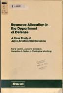 Resource allocation in the Department of Defense