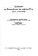 Quellentexte zur Konzeption der europäischen Oper im 17. Jahrhundert