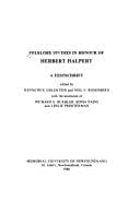 Folklore studies in honour of Herbert Halpert