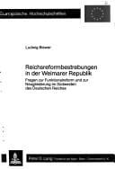 Reichsreformbestrebungen in der Weimarer Republik