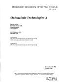 Ophthalmic technologies X