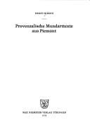 Provenzalische Mundarttexte aus Piemont