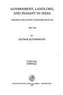 Government, landlord, and peasant in India