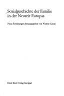 Sozialgeschichte der Familie in der Neuzeit Europas