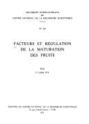 Facteurs et régulation de la maturation des fruits
