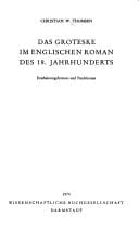 Das Groteske im englischen Roman des 18. Jahrhunderts