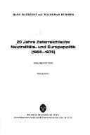20 Jahre österreichische Neutralitäts- und Europapolitik (1955-1975)