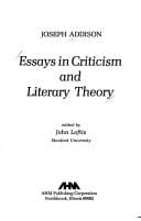 Essays in criticism and literary theory