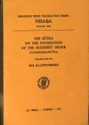 The sūtra on the foundation of the Buddhist order (Catuṣpariṣatsūtra)