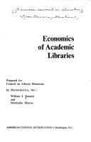 Economics of academic libraries