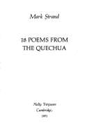 18 poems from the Quechua