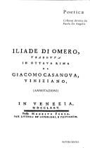 Annotazioni all'Iliade di Omero