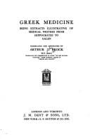 Greek Medicine, Being Extracts Illustrative of Medical Writing from Hippocrates to Galen. (Library of Greek Thought.)