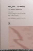 On Jean-Luc Nancy