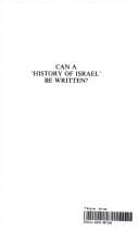 Can A 'history Of Israel' Be Written?