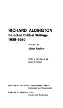 Richard Aldington: selected critical writings, 1928-1960