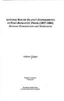 Antonio Ros de Olano's experiments in post-romantic prose, 1857-1884