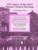1997 Digest of the IEEE/LEOS Summer Topical Meetings, 11-15 August 1997 at the Queen Elizabeth Hotel, Montreal, Quebec, Canada