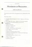 Handbook of pragmatics