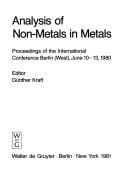 Analysis of non-metals in metals